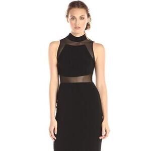 Betsy Adam Bodycon Black Mesh Cutout Illusion Dress Size 8